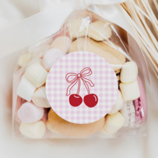 Adesivo Ela é Nossa Cereja no Topo de Aniversário Rosa Xad