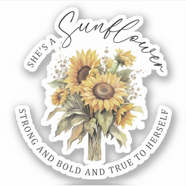 Adesivo Ela é um vinil girassol (Frente)