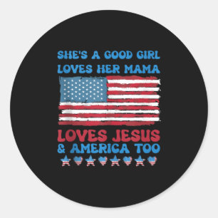 Adesivo Ela É Uma Boa Menina Que Ama A Mãe Jesus & Ame