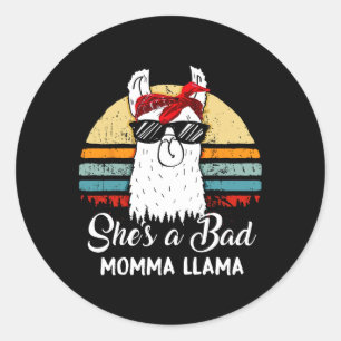 Adesivo Ela é uma D mamãe Llama Engraçada Retro Vintage Ma