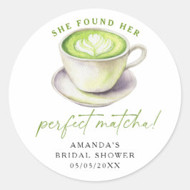 Adesivo Ela encontrou seu chá de noiva de matcha perfeito