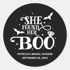 Adesivo Ela Encontrou Seu Chá de panela De Boo Halloween