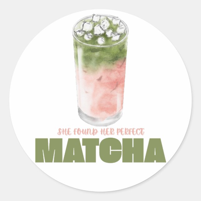 Adesivo Ela Encontrou Seu Design de Matcha Perfeito | Cute (Frente)