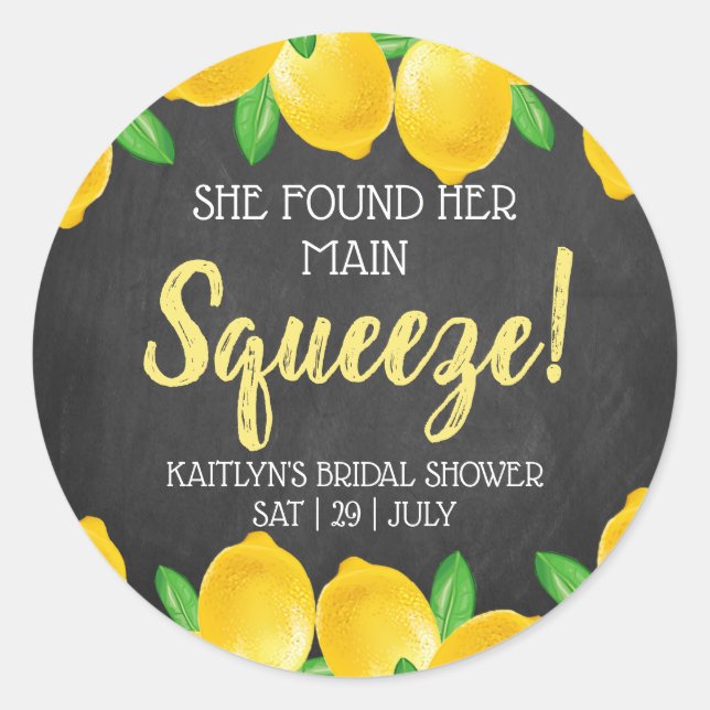 Adesivo Ela Encontrou Seu Esposo Limão Chá de Noiva (Frente)