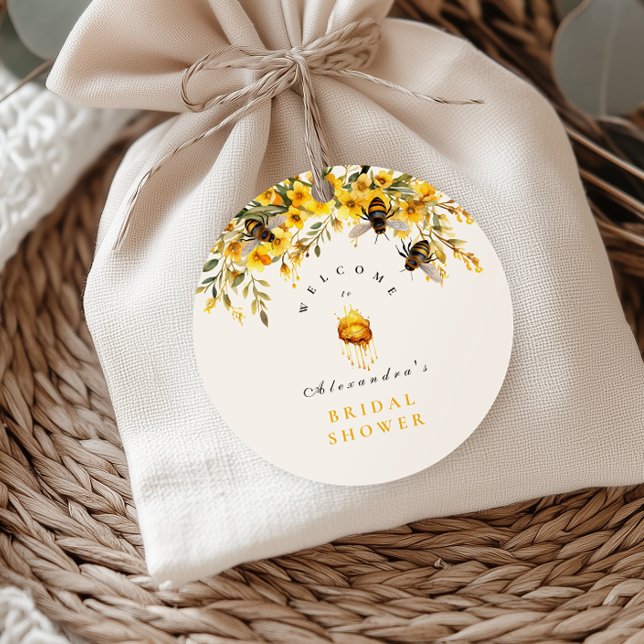 Adesivo Ela Encontrou Seu Mel Festa de Chá de Noiva Rústic (Criador carregado)