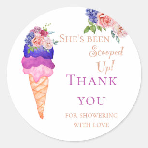 Adesivo Ela está amarrada no Chá de panela do Sorvete Obri