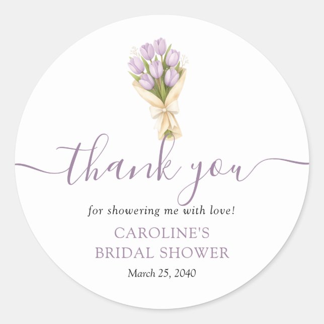 Adesivo Ela Está Fora do Mercado Tulipas Favor de Chuveiro (Frente)