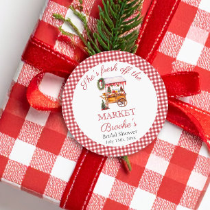 Adesivo Ela está fresca do mercado de Natal Chá de Noiva