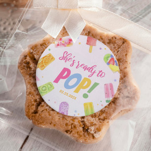 Adesivo Ela está pronta para o Chá de fraldas de Pop