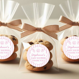 Adesivo Ela Estará Aqui Em Breve Conchas do Mar Rosa Chuvi