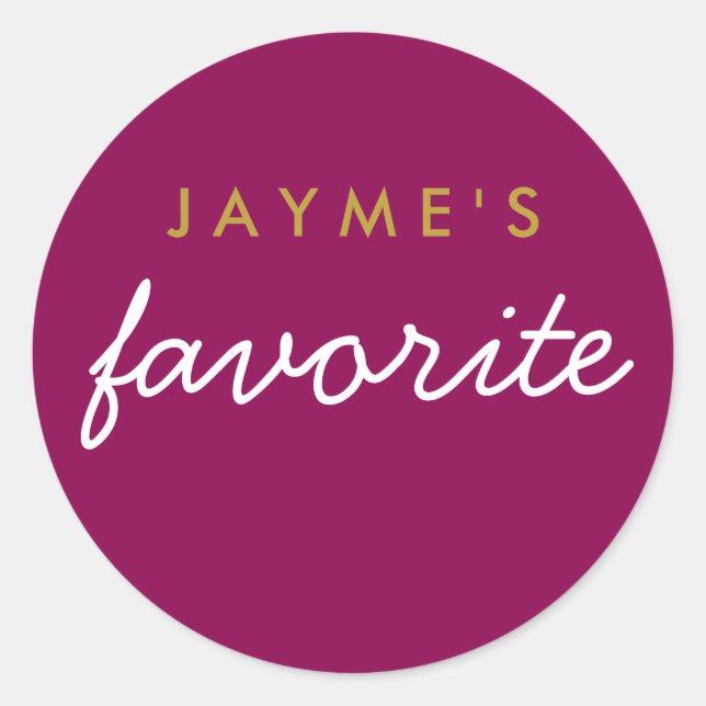 Adesivo "Ela", Snack Magenta favorito, Dourada (Frente)