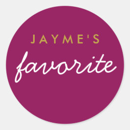 Adesivo "Ela", Snack Magenta favorito, Dourada