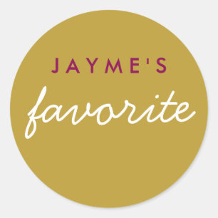 Adesivo "Ela", Snack Magenta favorito, Dourada