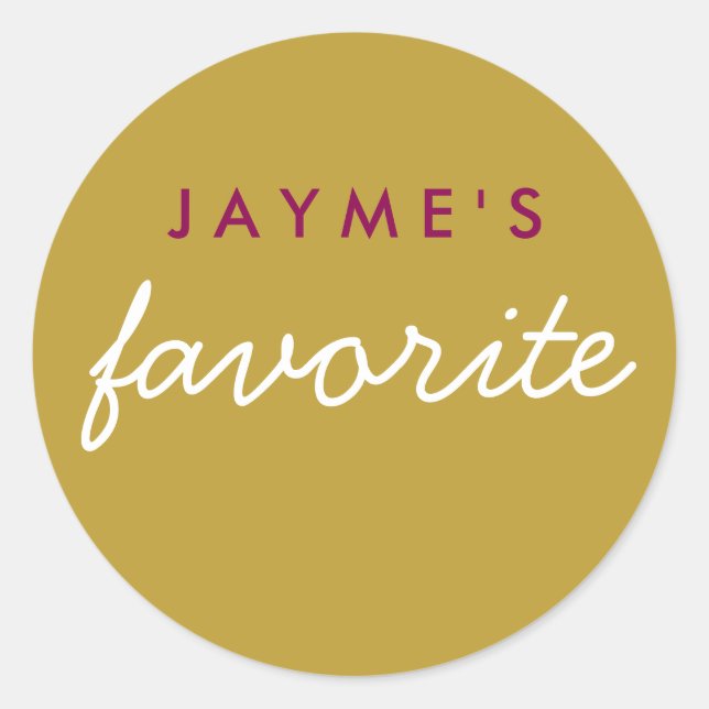 Adesivo "Ela", Snack Magenta favorito, Dourada (Frente)