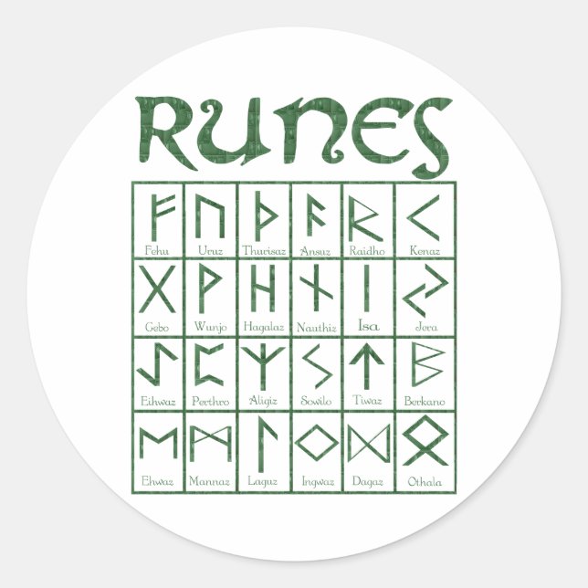Adesivo Elder Futhark Runes (Frente)