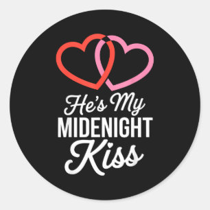 Adesivo Ele é Meu Beijo da Meia-Noite Ano Novo Casal Combi