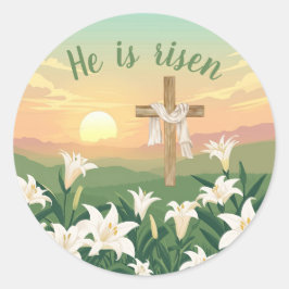 Adesivo Ele é Religioso do nascer do Sol com Páscoa Risen