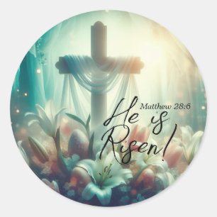 Adesivo Ele é Risen Cross com Páscoas e ovos