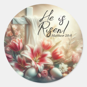 Adesivo Ele é Risen Cross com Páscoas e ovos