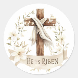 Adesivo Ele é Risen Cross | Páscoa