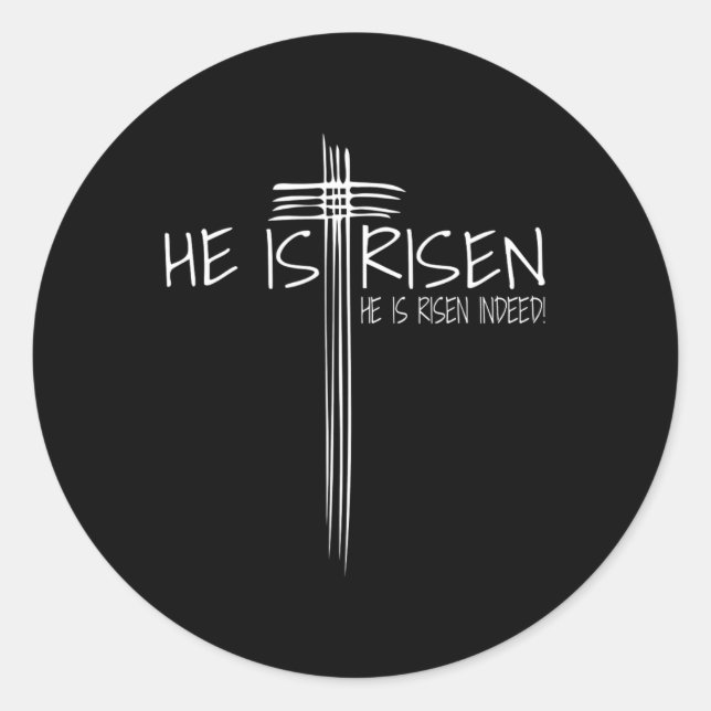 Adesivo Ele É Risen Jesus Páscoa, Presente de Fé Cristã (Frente)