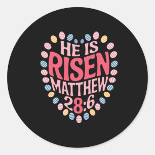 Adesivo Ele É Risen Matthew 286 Boho Floral Christian Bibl