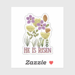 Adesivo Ele É Risen Moderno Páscoa Floral