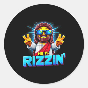 Adesivo Ele É Rizzen Jesus Tem O Retro Christian Pixe