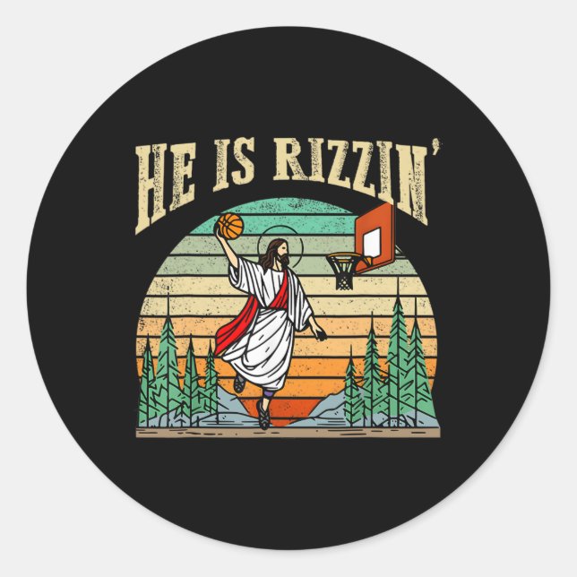 Adesivo Ele é Rizzin Bysketbyll Dia da Páscoa (Frente)