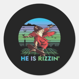Adesivo Ele É Rizzin Engraçado Dia Da Páscoa Jesus Andando