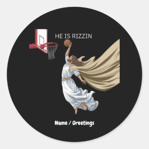 Adesivo Ele É Rizzin Engraçado Jesus Jogando Basquete Retr