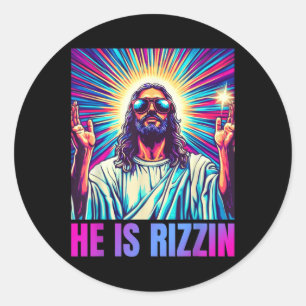 Adesivo Ele É Rizzin Engraçado Jesus Meme Garoto Cristão