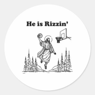 Adesivo Ele É Rizzin Funny Jesus Páscoa de Basquete Christ
