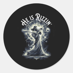 Adesivo Ele É Rizzin Jesus Jogando Baseball Divertimento R