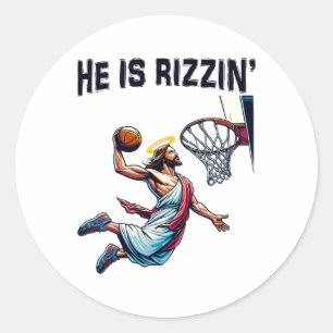 Adesivo Ele É Rizzin Jesus Páscoa De Basquete Para Criança