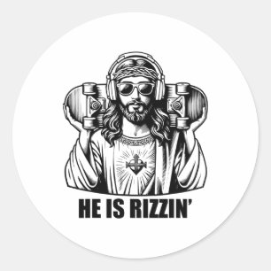 Adesivo Ele É Rizzin Jesus Páscoa do skate Ris Religiosos