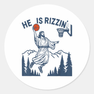 Adesivo Ele É Rizzin Páscoa Engraçado Basquete Christian R