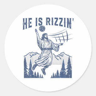 Adesivo Ele é Rizzin Voleibol Jesus Felz pascoa Engraçado