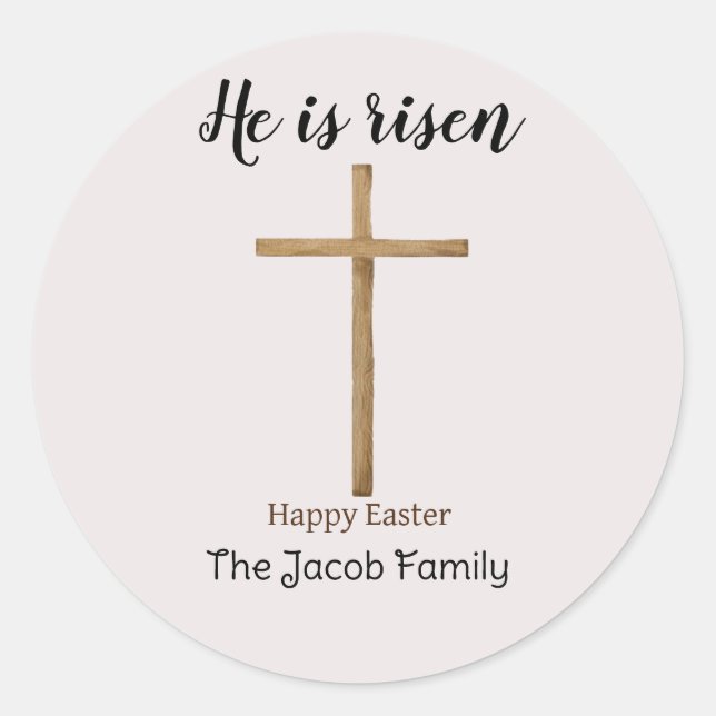 Adesivo Ele está levantado, Felz pascoa à família, religio (Frente)