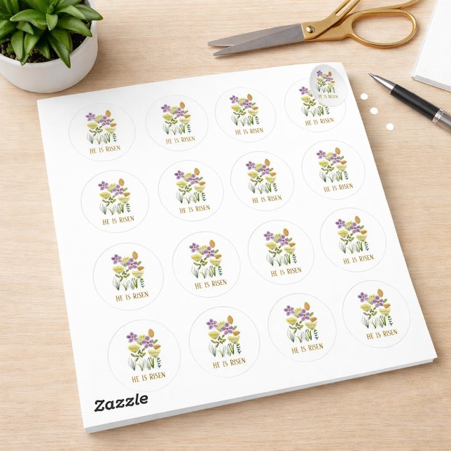 Adesivo Ele Está Ressuscitado Floral de Páscoa Moderna (Criador carregado)