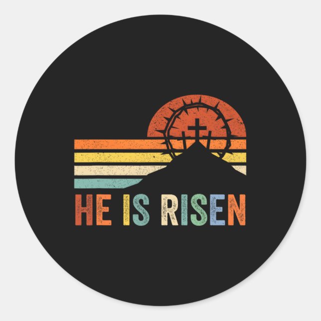 Adesivo Ele Está Riscado Cruzando Jesus Dia da Páscoa Reli (Frente)