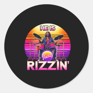 Adesivo Ele Está Rizzando Jesus Tem Rizzen Retro Christian
