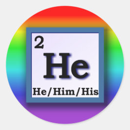 Adesivo Ele - Mesa periódica pronome no arco-íris