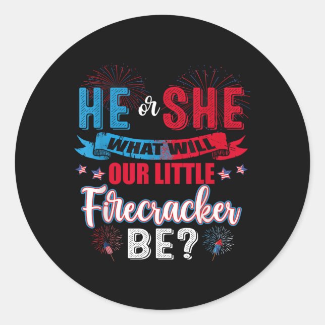 Adesivo Ele Ou Ela Será O Nosso Pequeno Físico Sexo (Frente)