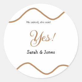 Adesivo Ele perguntou ela disse sim noivado simples minima