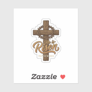 Adesivo Ele Ressuscitou Cruz Coroa de Espinhos Camiseta Cr