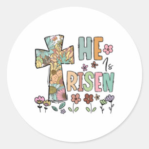 Adesivo Ele Ressuscitou Flores Cristãs de Páscoa Jesus Rel