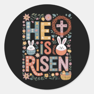 Adesivo Ele Ressuscitou Jesus Floral Coelho da Páscoa Boni