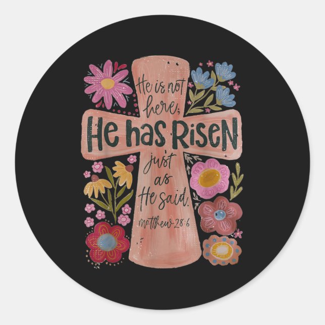 Adesivo Ele Risen Christian Páscoa Boho Floral (Frente)
