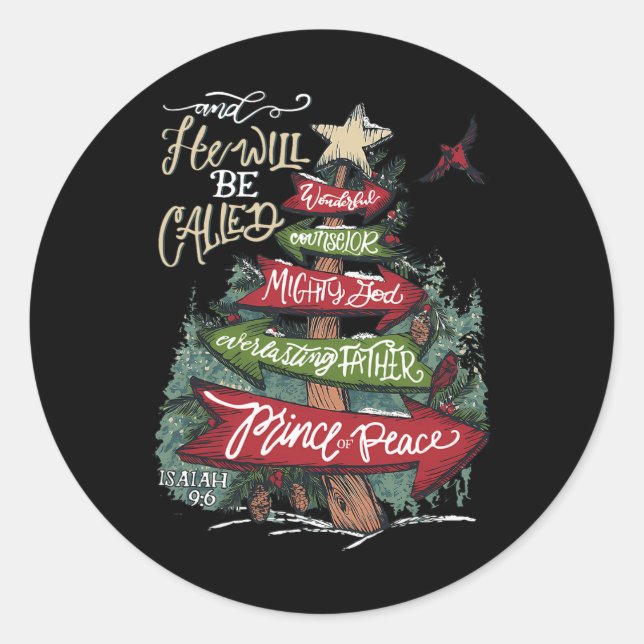 Adesivo Ele Será Chamado De Maravilhoso Conselheiro Podero (Frente)